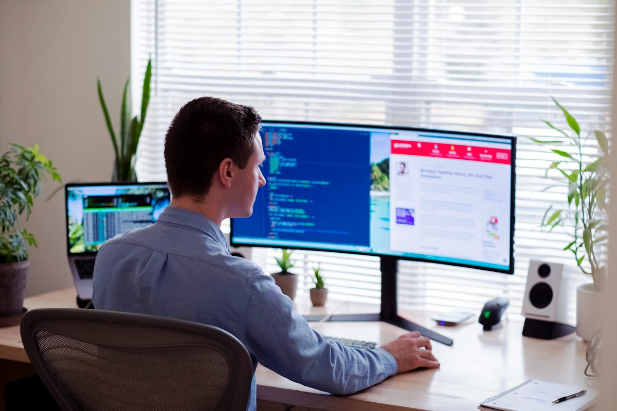 Office monitor on a business desk